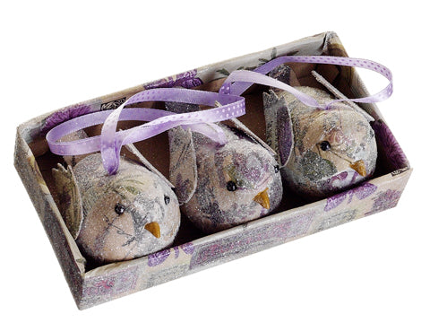 7" Decoupage Birds (3 ea/box)  Lavender (pack of 12)
