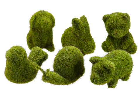 2.5"-4" Assorted Moss Animal (6 ea/set) Green (pack of 2)