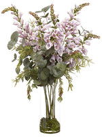 38" Foxglove/Eucalyptus in Glass Vase Lavender Green (pack of 1)