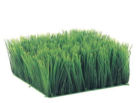 5"Hx10.5"Wx10.5"L Square Long Grass Mat Green (pack of 4)