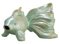 5.9"Hx7.8"Wx9.6"L Ceramic Fish Green (pack of 2)