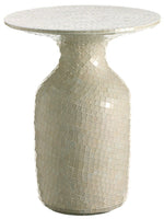 19"Dx23.5"H Glass Mosaic Pedestal White (pack of 1)
