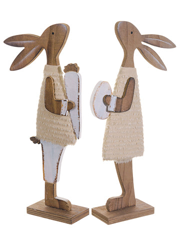 12.2" Mr. & Mrs. Bunny (2 ea./set) Brown (pack of 4)