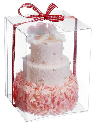 5.5"Hx4"Wx4"L 3-Tier Cake  Pink (pack of 8)