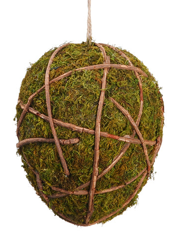 8" Moss/Twig Egg  Green Brown (pack of 6)