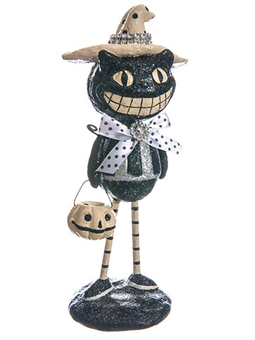 9.5" Skeleton Cat  Black White (pack of 6)