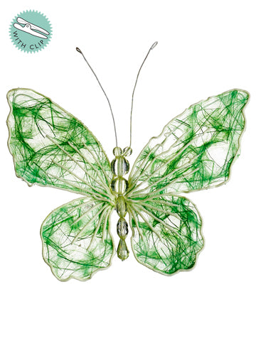 5" Butterfly w/Clip  Green (pack of 6)