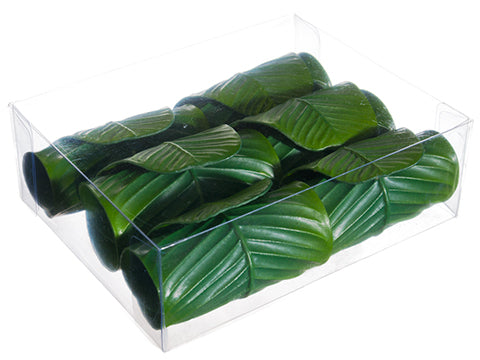 2.5" Banana Leaf Napkin Ring (6 ea/acrylic box) Green (pack of 6)