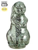 8" Glass Bunny w/Light (battery Operated) Aqua (pack of 1)