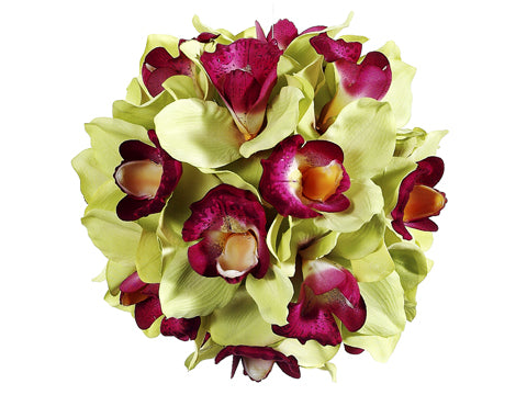 9" Cymbidium Orchid Ball  Green Beauty (pack of 6)