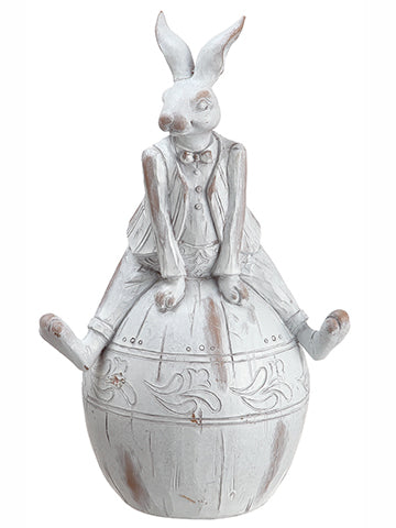 10" Mr. Bunny on Egg  Brown Whitewashed (pack of 6)