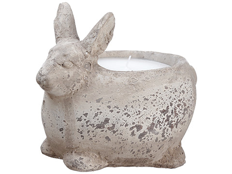 7"Hx8"D Terra Cotta Bunny Candleholder Stone (pack of 6)
