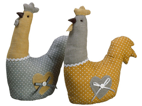 8"Wx9.5"L Rooster (2 ea./set)  Yellow Gray (pack of 6)