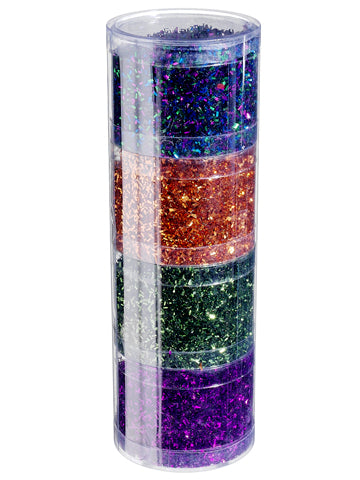 3.1"Dx2.3"H Assorted/Stacked Glitters in Acetate Tube (4 Colors/ Assortment) Purple Ora (pack of 6)