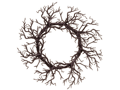 21"glittered Twig Wreath  Glittered Black (pack of 2)