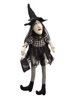 24" Witch Holding A Boo Bag  Black (pack of 6)