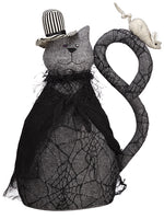 17" Spider Lace Cat  Gray Black (pack of 6)