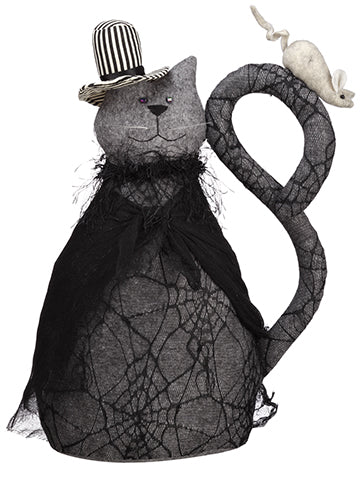 17" Spider Lace Cat  Gray Black (pack of 6)