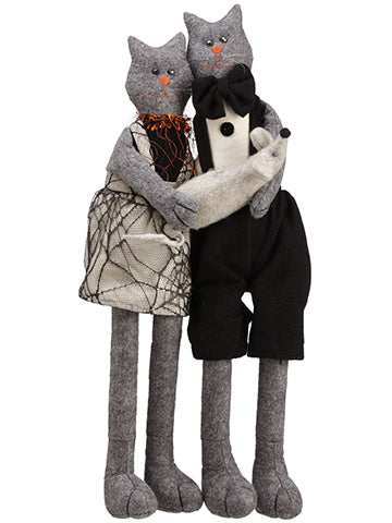 21" Mr. And Mrs. Cat  Gray Black (pack of 6)