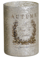 4"Hx3"D Autumn Glass Candleholder Antique Silver (pack of 6)