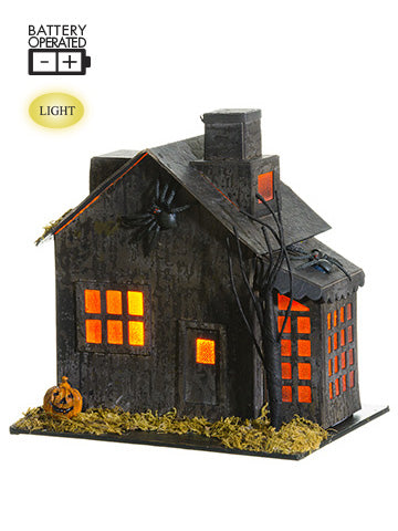 7" Battery Operated Haunted House With Light Black (pack of 3)