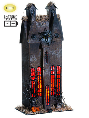 18.75" Battery Operated Haunted House With Light Black (pack of 4)