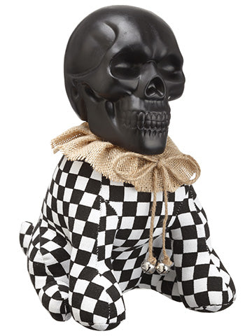 12.4"Hx7.8"Wx11"L Skull Dog  Black White (pack of 2)