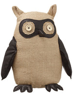 12.75" Owl  Beige Black (pack of 2)