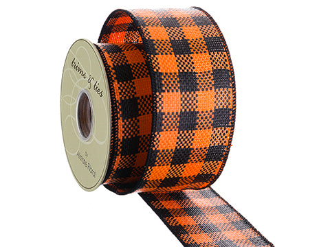 2.5"Wx10yd Outdoor Ribbon  Black Orange (pack of 6)