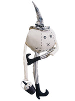 22" Sitting Pumpkin Man  Beige Black (pack of 2)