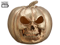 10.5" Battery Operated Jack-O-Lantern with Light Copper (pack of 1)