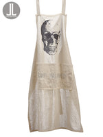 35"Wx26"L Happy Halloween Skull Apron Black Beige (pack of 6)