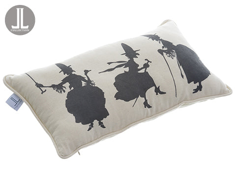 12"Wx21.5"L Witch Pillow  Black Beige (pack of 6)