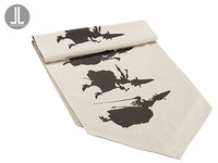 14"Wx72"L Witch Table Runner  Black Beige (pack of 6)