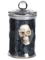 7.3" Scarf/Skull Key Chain in Glass Candy Jar Black Beige (pack of 6)