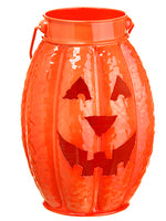 10" Metal Jack-O-Lantern  Orange (pack of 2)