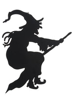 15.5" Witch With Broom Wall Decor Black (pack of 12)
