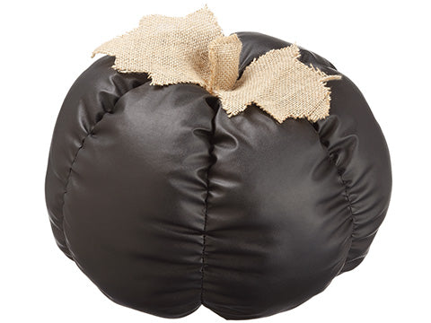 10"Hx9.5"D Faux Leather Pumpkin Black Beige (pack of 2)
