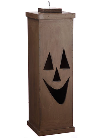 32"Hx10"Wx10"L Wood Jack-O-Lantern  (pack of 1)