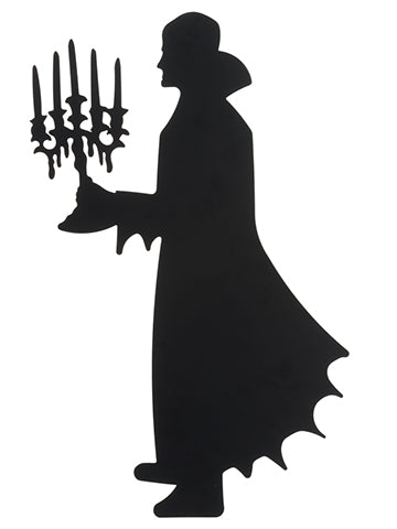 16" Witch With Candle Wall Decor Black (pack of 12)
