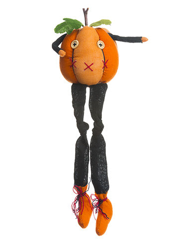 11"Hx4"L Sitting Pumpkin With Legs Orange (pack of 6)