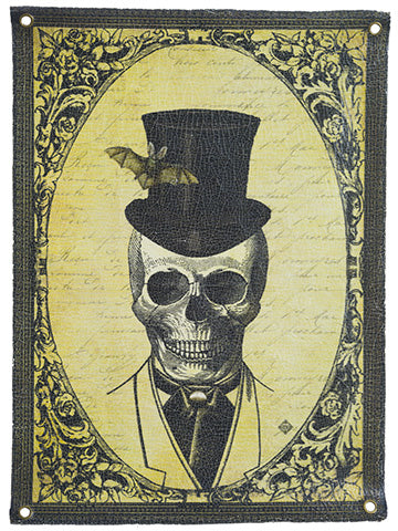15.75"Wx21.75"L Skull Wall Decor Beige Black (pack of 6)
