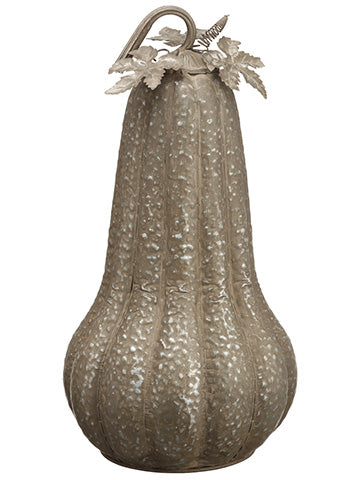 21"Hx11.25"D Metal Gourd  Gray (pack of 1)