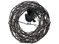23.5" Glittered Crow Twig Wreath Black (pack of 2)