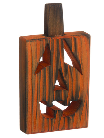 8.25" Jack-O-Lantern Wood Table Top Orange (pack of 6)