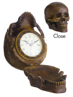 5" Battery Operated Skull Clock Brown (pack of 4)