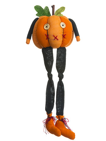 14.5"H X 5.5"L Sitting Pumpkin With Legs Orange (pack of 4)