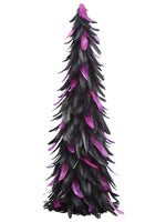 24" Feather Cone Topiary  Black Purple (pack of 6)