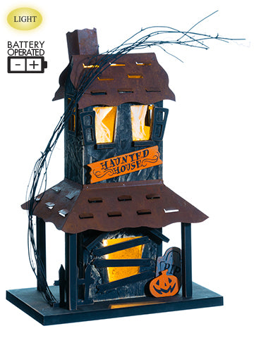 20.75" Battery Operated Haunted House With Light Black Orange (pack of 1)