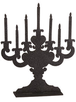 12"Hx10"W Glittered Candelabrum Glittered Black (pack of 6)